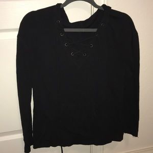 Mossimo Lace Up Long Sleeve with Hood